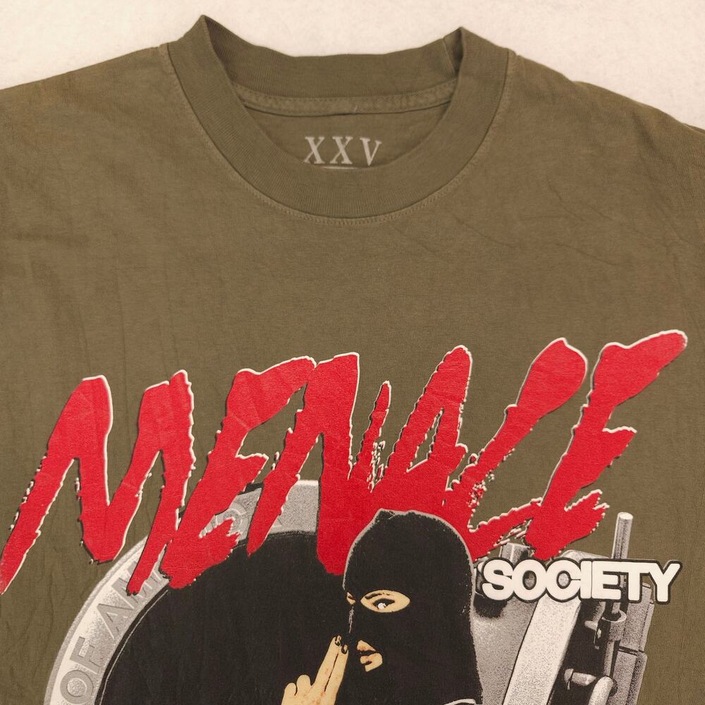 Menace II Society Rap Graphic Short Sleeve Crew Neck Shirt Mens Size L Green
